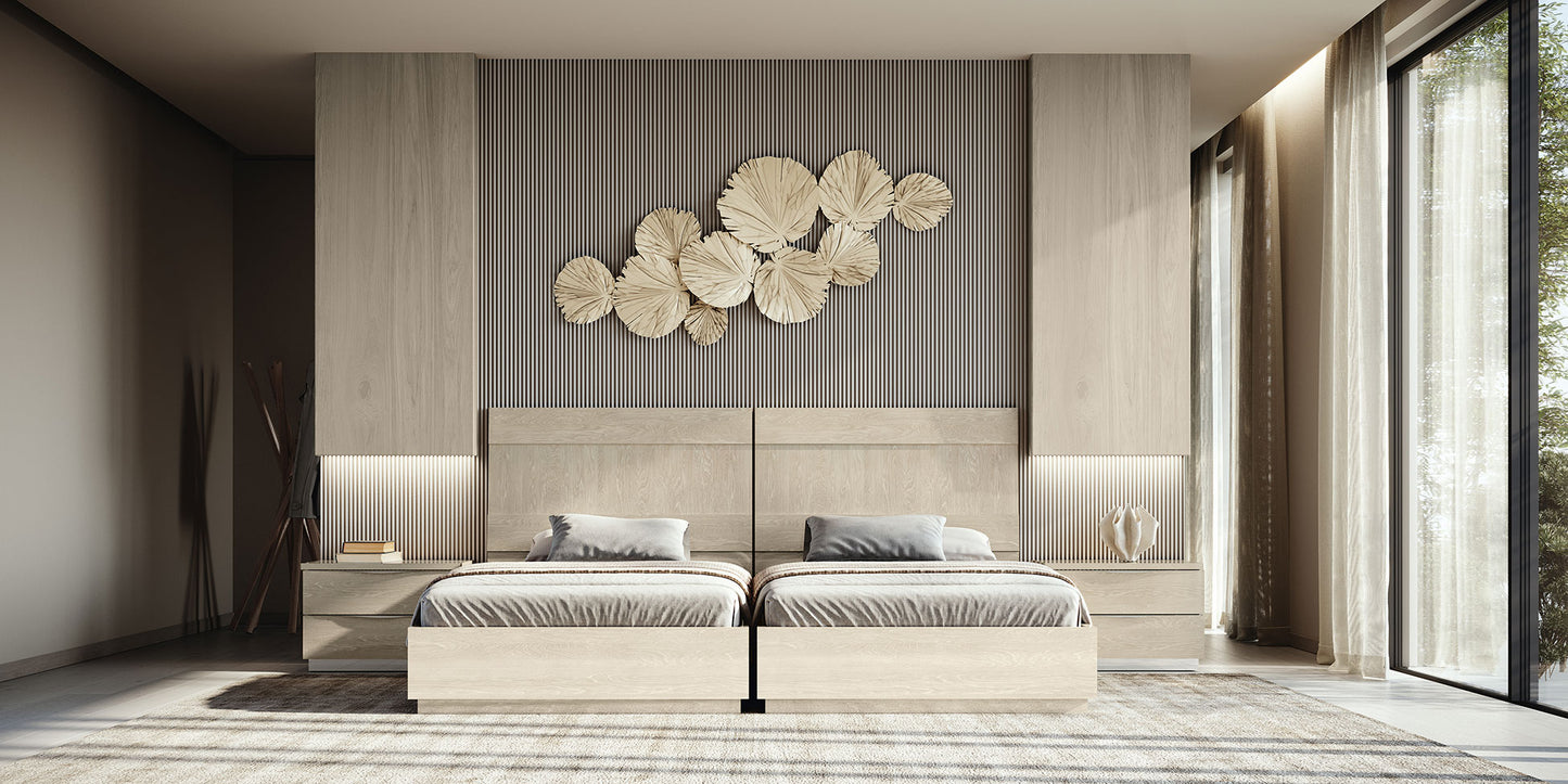 Complete Bedroom Setwith Beige High Gloss Lacquer, Special Order Finish