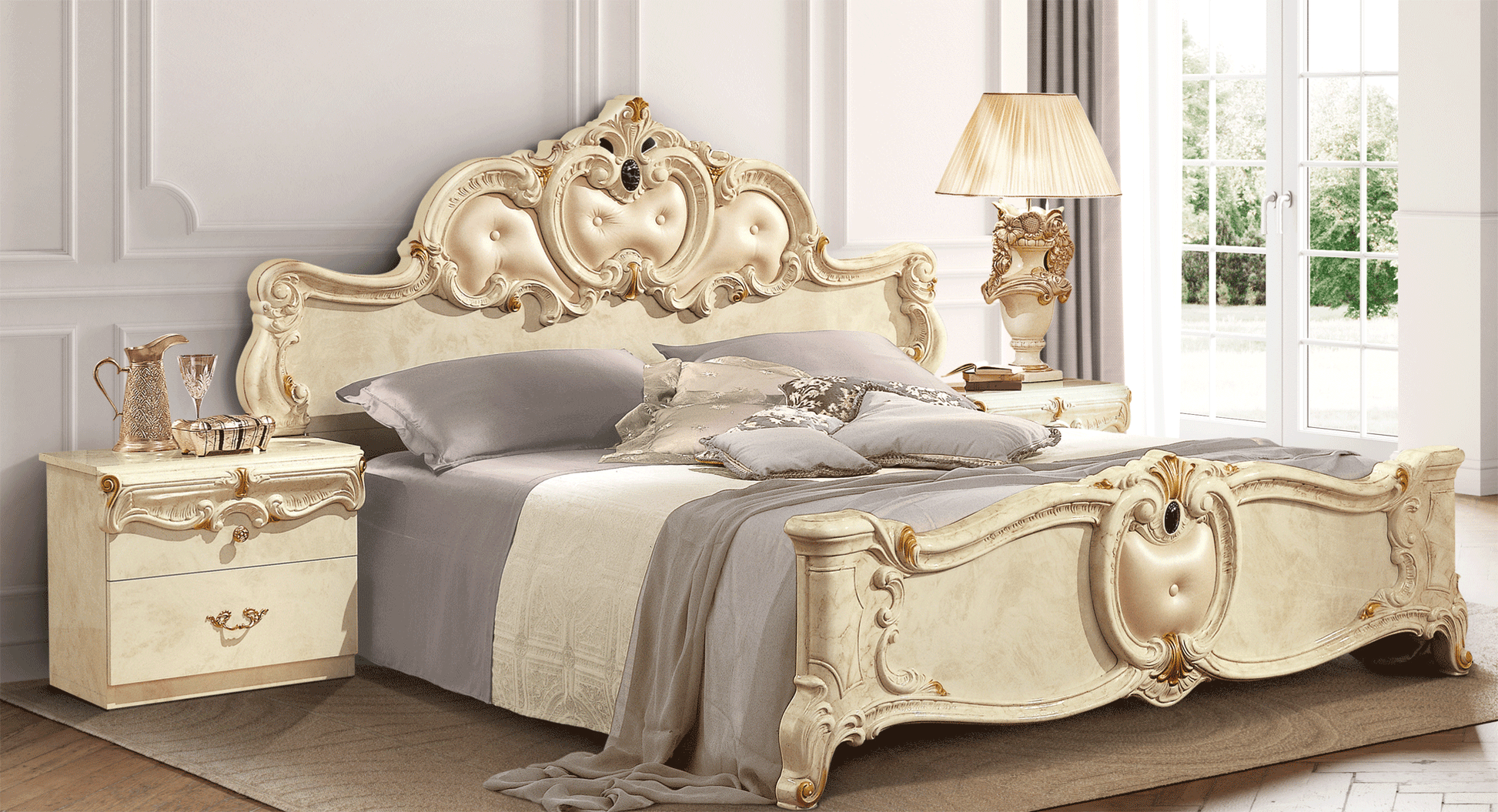 Classic Ivory Queen Bed - 81 Inch