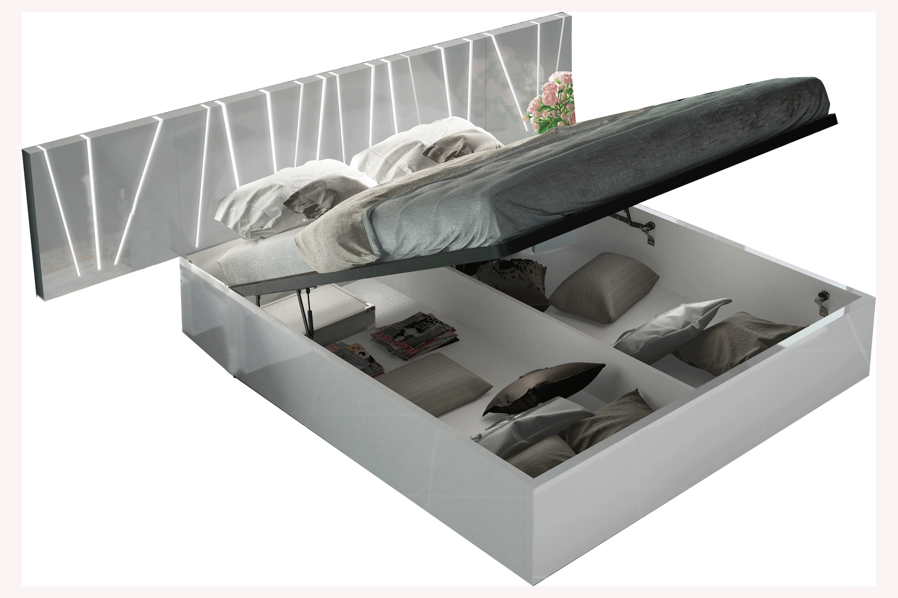 Classic King Storage Bed - 126 Inch - 126x85.43 Inch