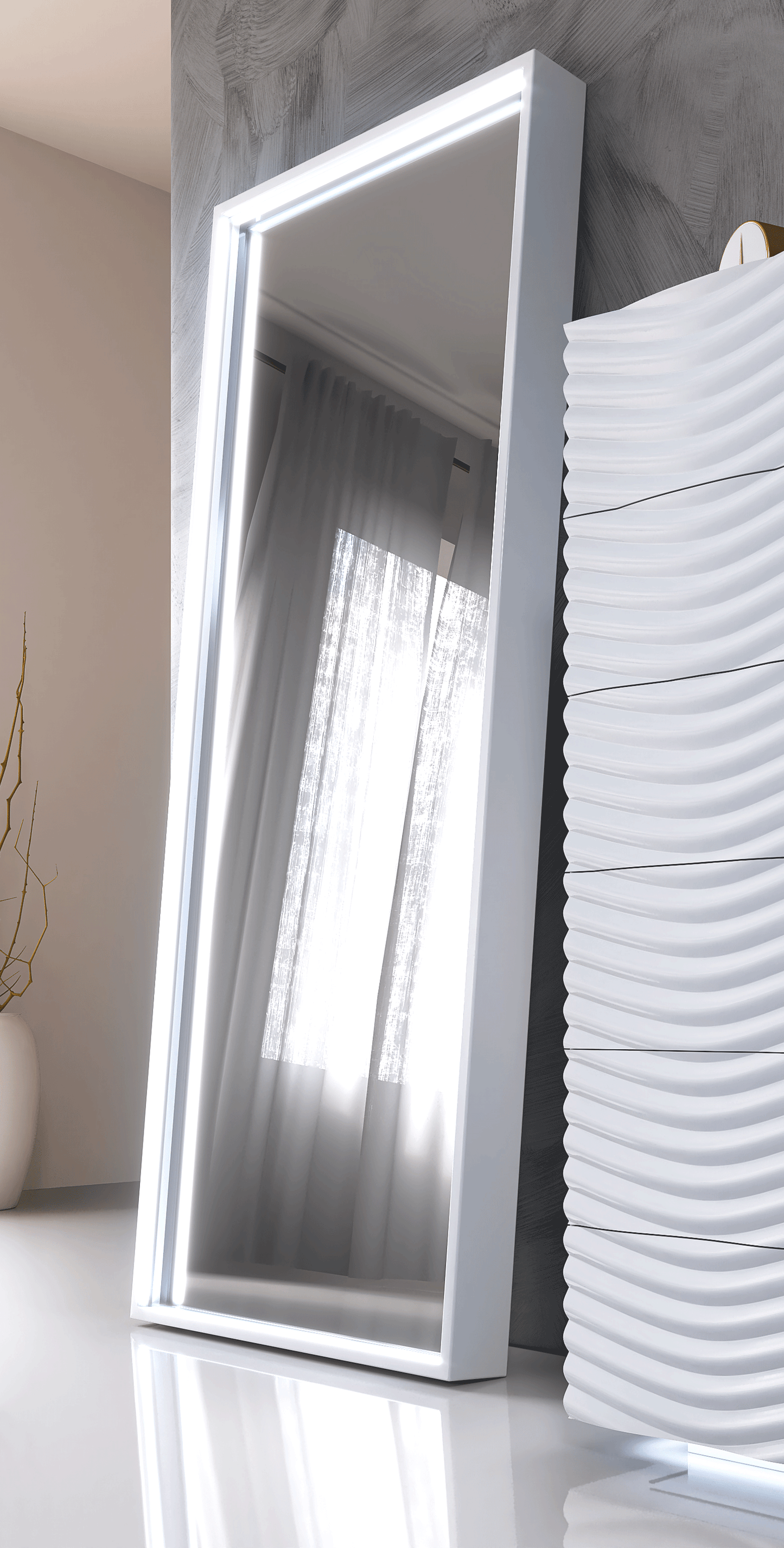 Classic White Mirror with White Finish - 27.6 Inch
