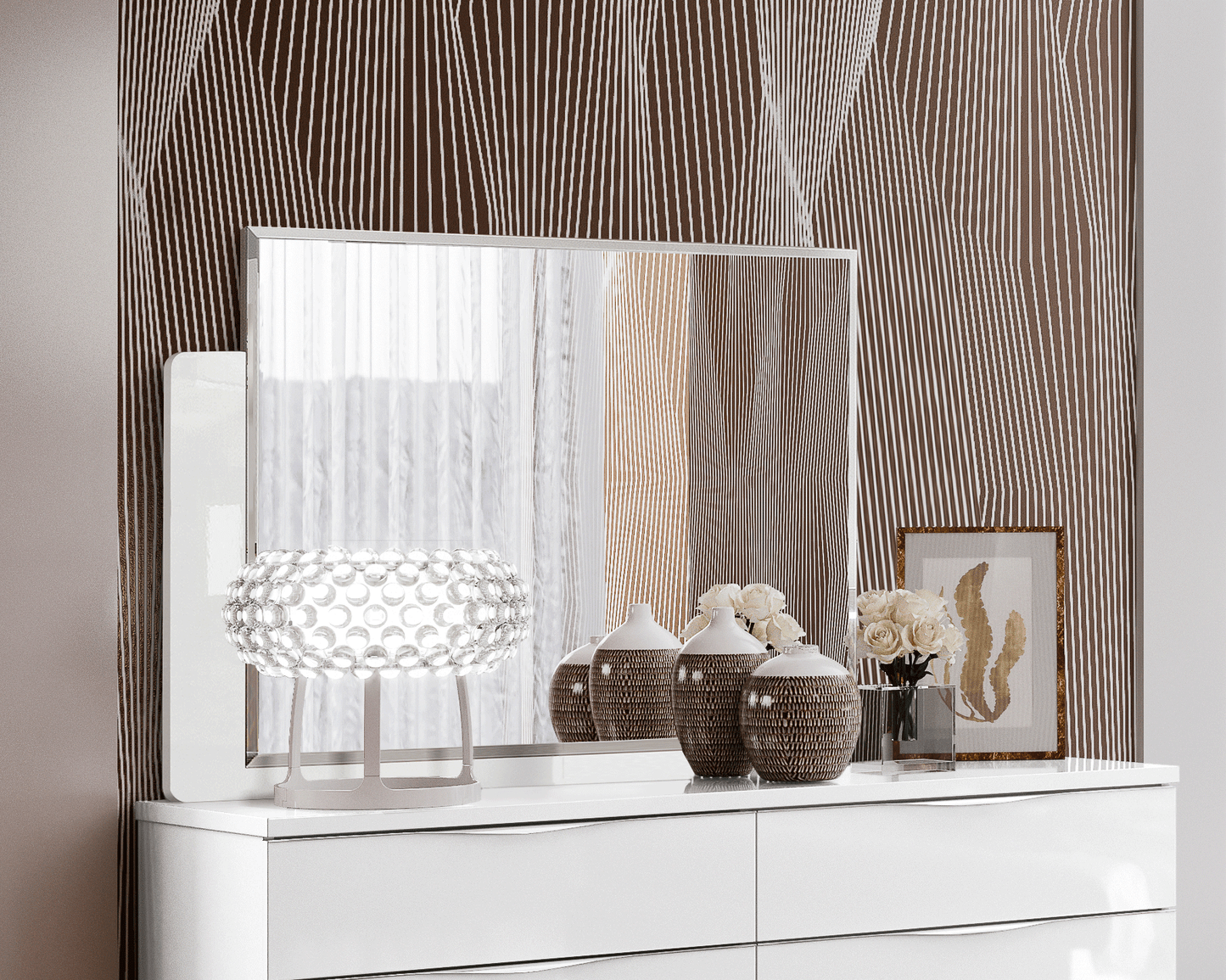 Classic White Bedroom Mirror - 47 Inch