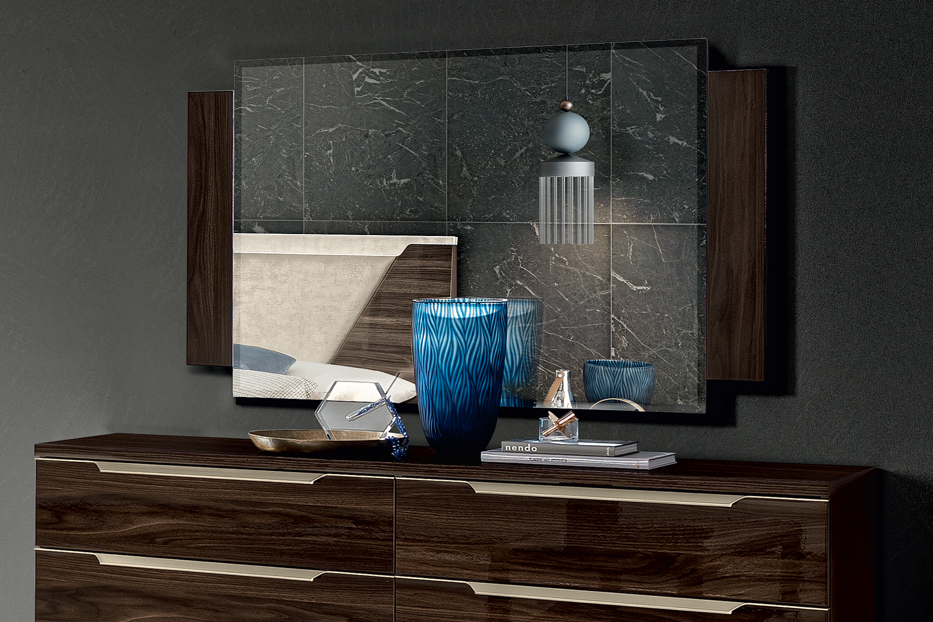 Classic Walnut Bedroom Mirror