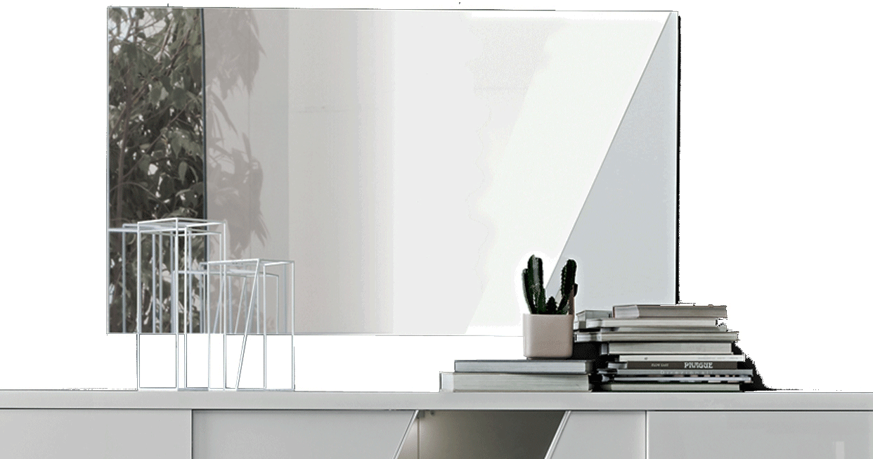 Classic White Mirror with White Finish - 55 Inch