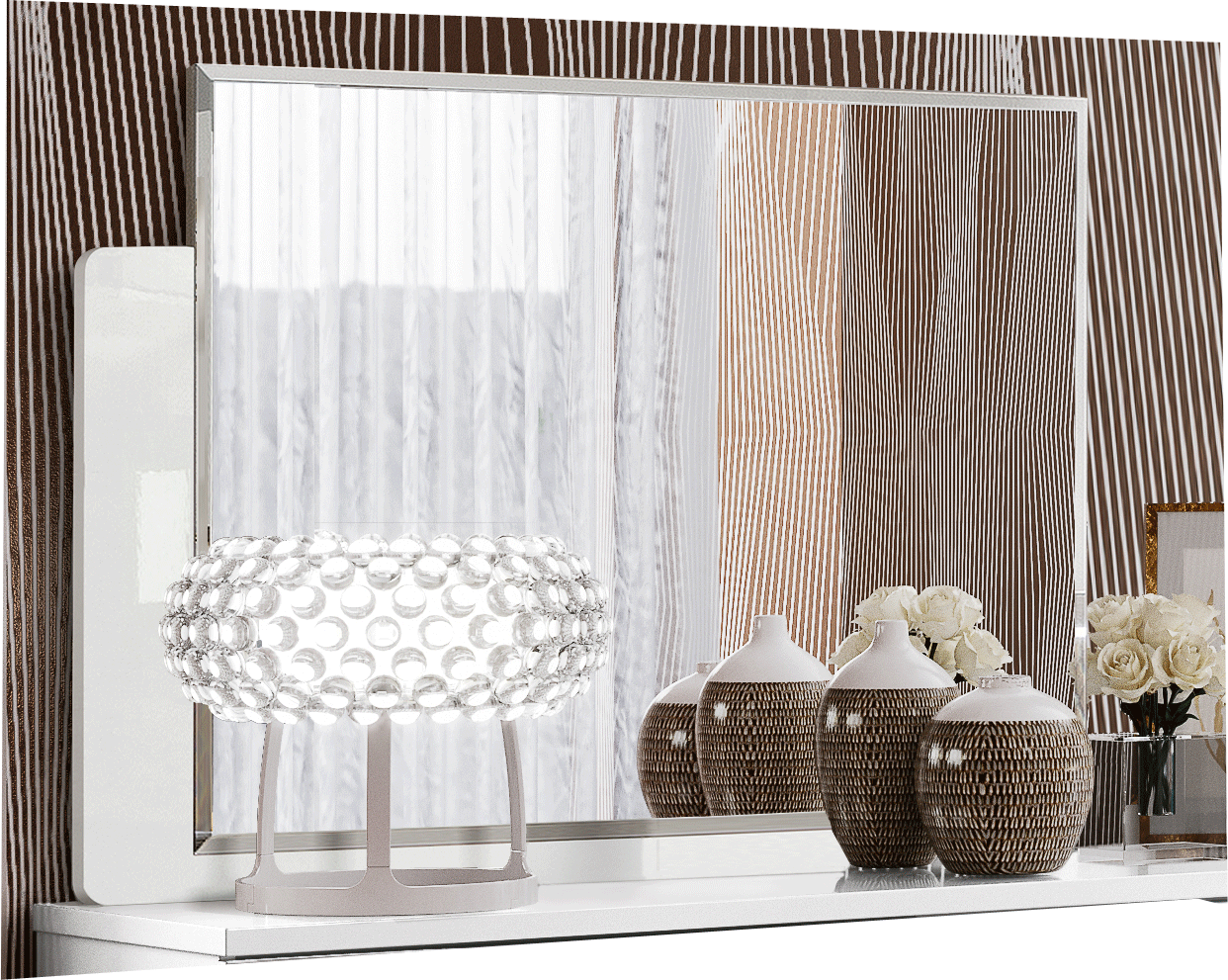 Classic White Bedroom Mirror - 47 Inch