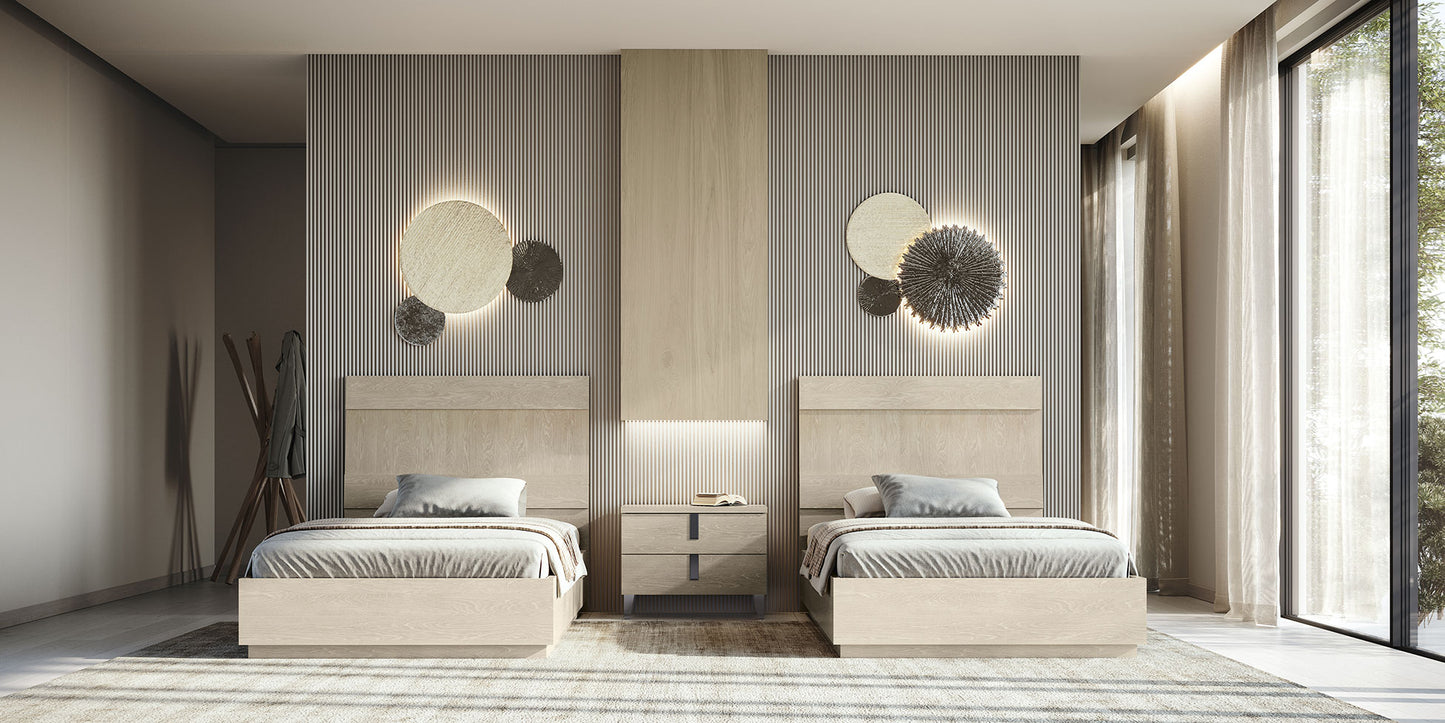 Complete Bedroom Setwith Beige High Gloss Lacquer, Special Order Finish