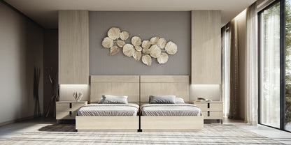 Complete Bedroom Setwith Beige High Gloss Lacquer, Special Order Finish