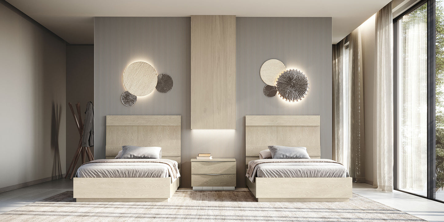 Complete Bedroom Setwith Beige High Gloss Lacquer, Special Order Finish