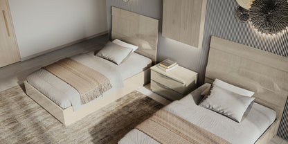 Complete Bedroom Setwith Beige High Gloss Lacquer, Special Order Finish