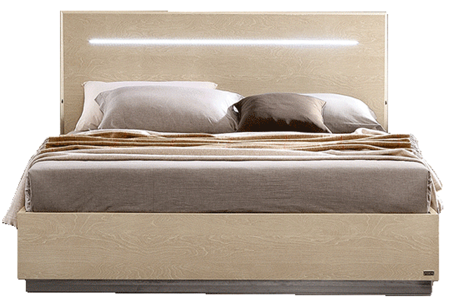 Complete Bedroom Setwith Beige High Gloss Lacquer - 69 Inch