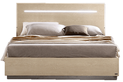Complete Bedroom Setwith Beige High Gloss Lacquer - 69 Inch