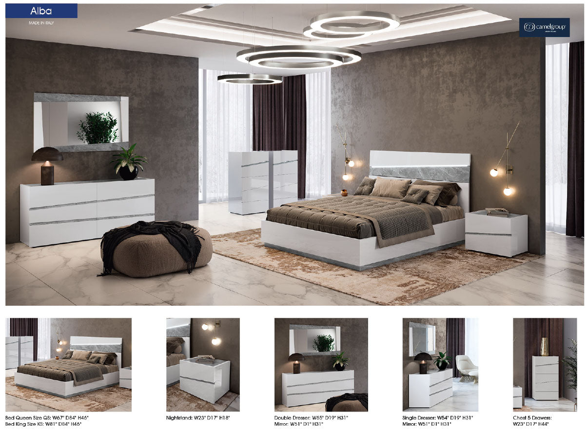 Complete Bedroom Setwith White High Gloss Lacquer