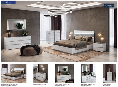 Complete Bedroom Setwith White High Gloss Lacquer
