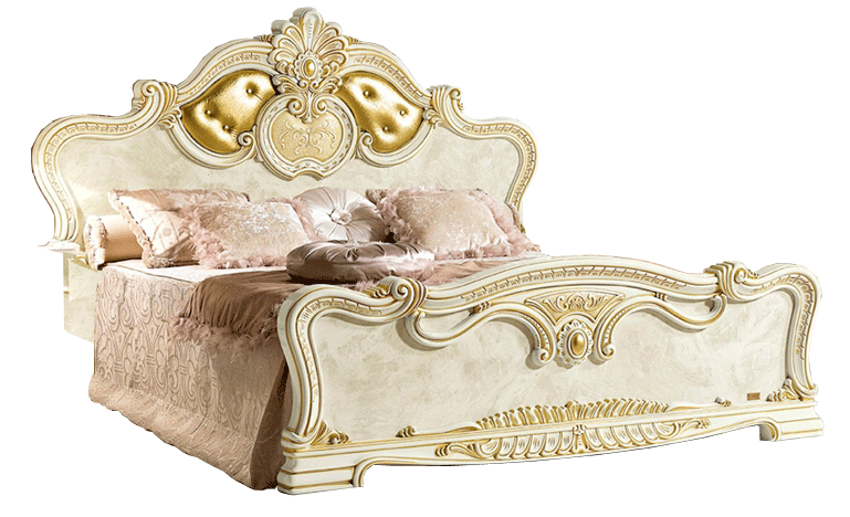 Complete Bedroom Setwith Beige High Gloss Lacquer - 73 Inch