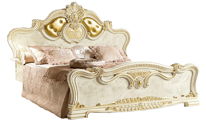 Complete Bedroom Setwith Beige High Gloss Lacquer - 73 Inch