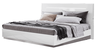Complete Bedroom Setwith White High Gloss Lacquer - 69 Inch