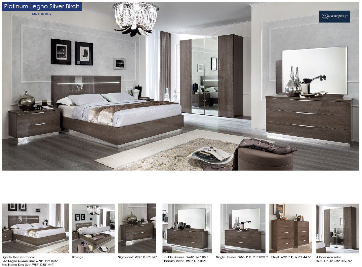 Complete Bedroom Setwith Silver Birch High Gloss Lacquer