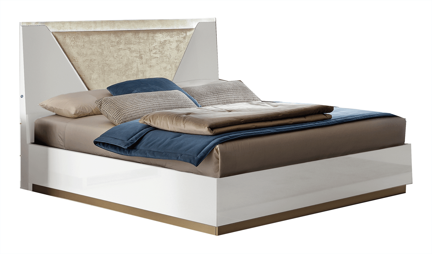 Complete Bedroom Setwith White High Gloss Lacquer, Mat