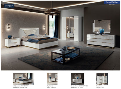Complete Bedroom Setwith White High Gloss Lacquer, Mat