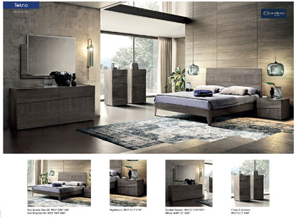 Complete Bedroom Setwith Silver High Gloss Lacquer - 67 Inch