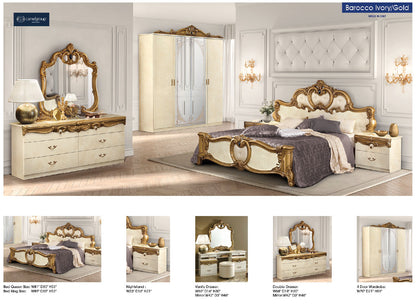 Complete Bedroom Setwith Ivory High Gloss Lacquer - 035