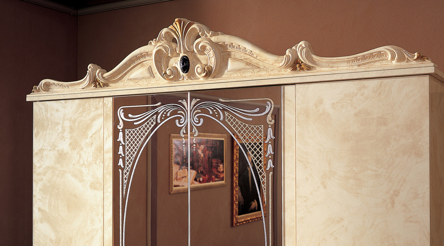 Complete Bedroom Setwith Ivory High Gloss Lacquer