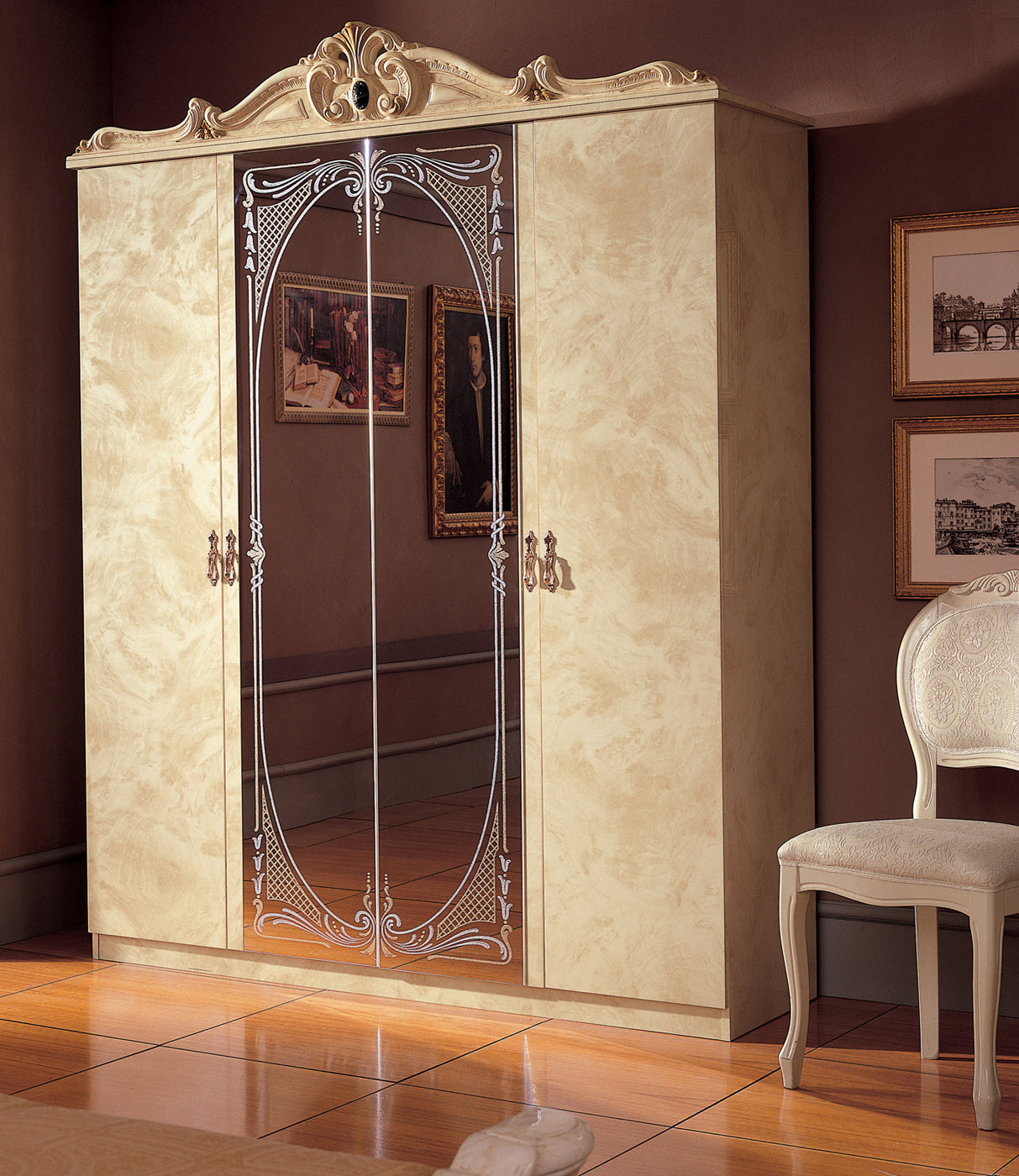 Complete Bedroom Setwith Ivory High Gloss Lacquer