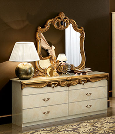 Complete Bedroom Setwith Ivory High Gloss Lacquer - 035