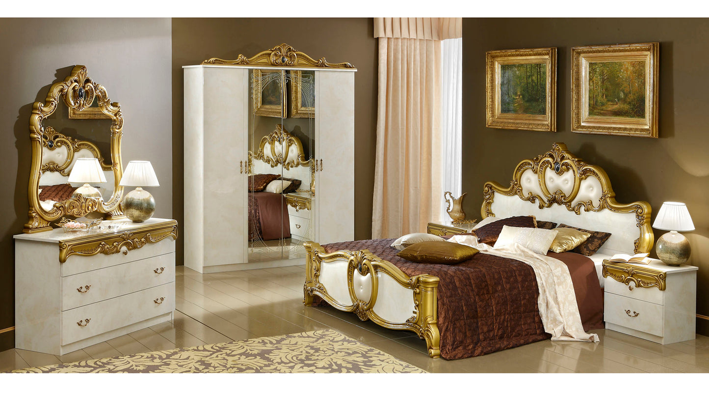 Complete Bedroom Setwith Ivory High Gloss Lacquer - 035