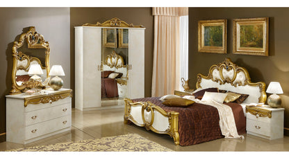 Complete Bedroom Setwith Ivory High Gloss Lacquer - 035