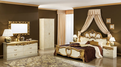 Complete Bedroom Setwith Ivory High Gloss Lacquer - 81 Inch