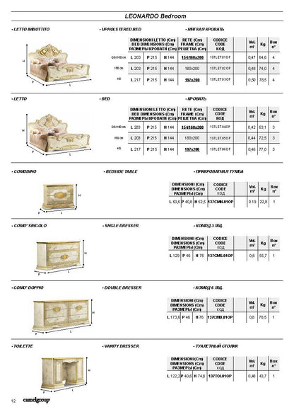 Complete Bedroom Setwith Beige High Gloss Lacquer