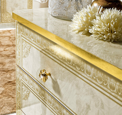 Complete Bedroom Setwith Beige High Gloss Lacquer