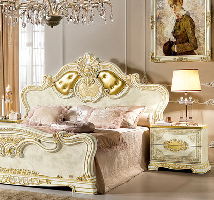 Complete Bedroom Setwith Beige High Gloss Lacquer