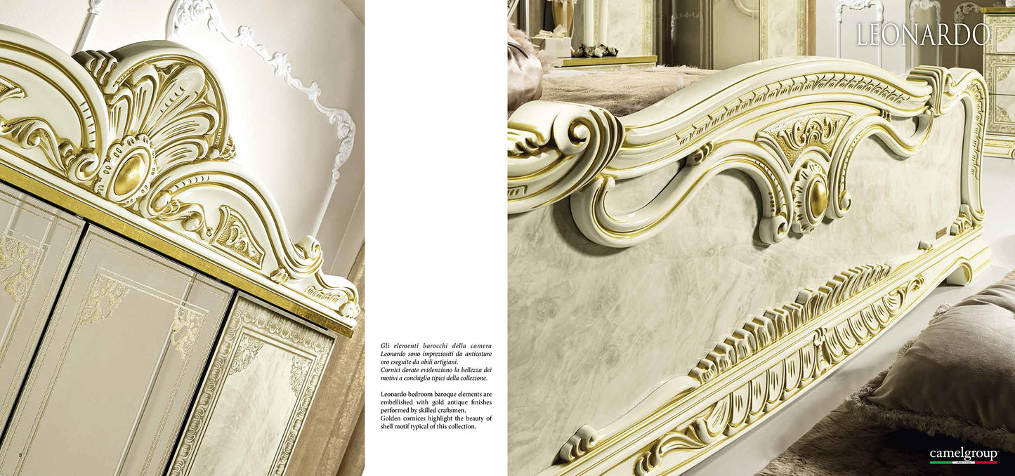 Complete Bedroom Setwith Beige High Gloss Lacquer