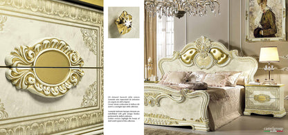Complete Bedroom Setwith Beige High Gloss Lacquer