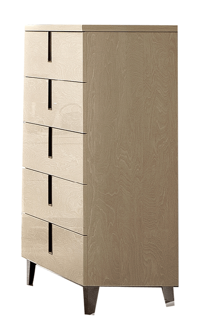 Complete Bedroom Setwith Walnut High Gloss Lacquer - 68 Inch