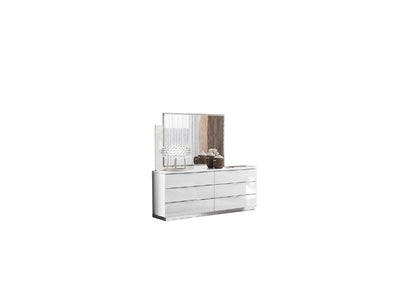 Modern White Dresser with High-Gloss Finish (68" W)
