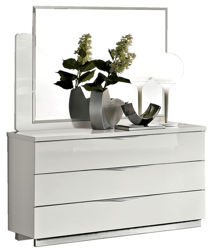 Complete Bedroom Setwith White High Gloss Lacquer - 68 Inch