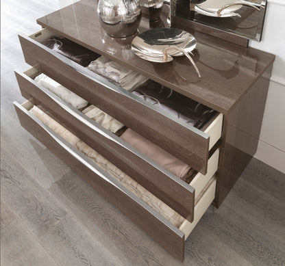 Complete Bedroom Setwith Silver Birch High Gloss Lacquer - 68 Inch