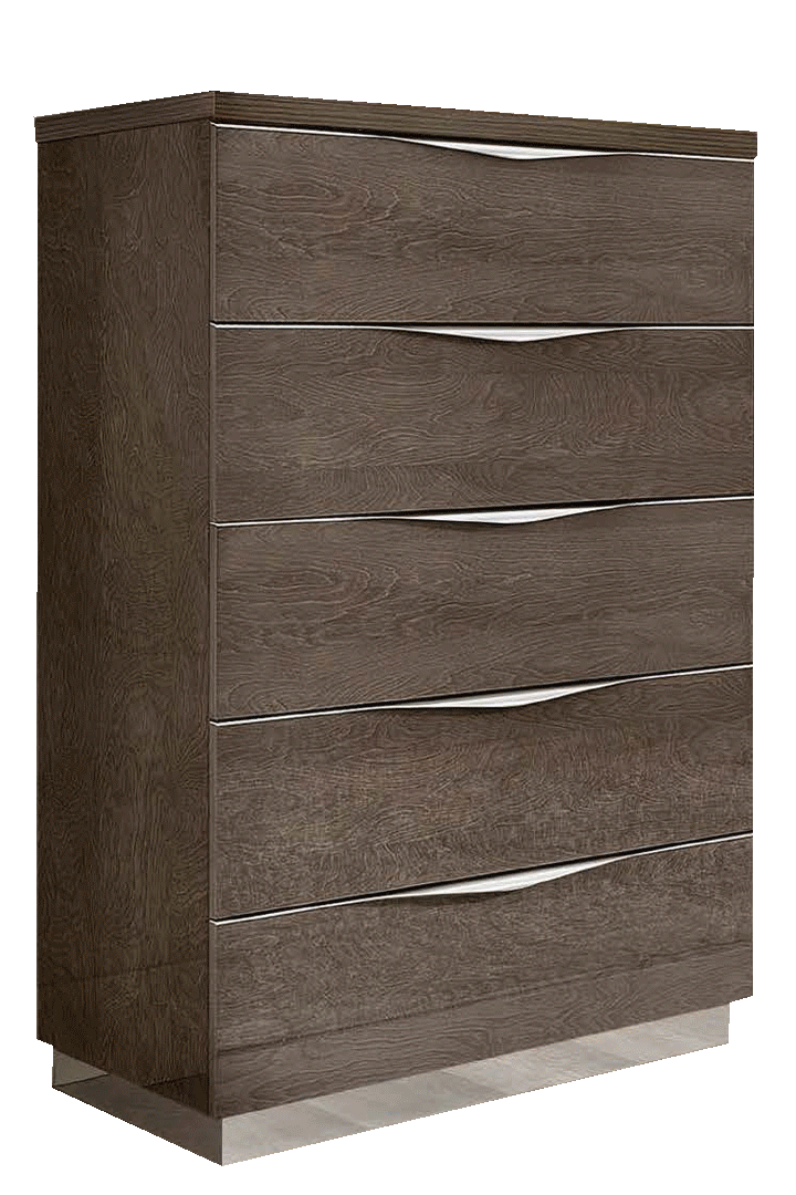 Modern Walnut Chest with High-Gloss Finish