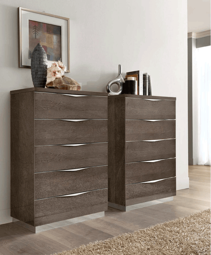 Modern Walnut Chest with High-Gloss Finish