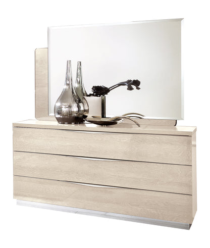Modern Light Beige Dresser with High-Gloss Finish