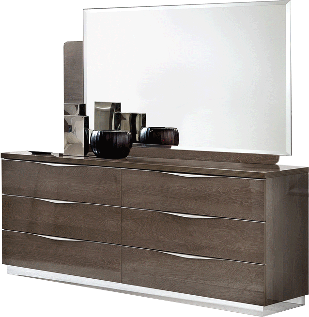 Complete Bedroom Setwith Silver Birch High Gloss Lacquer - 68 Inch