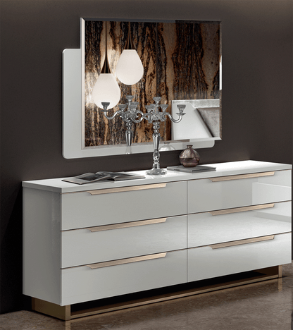Complete Bedroom Setwith White High Gloss Lacquer, Mat - 68 Inch