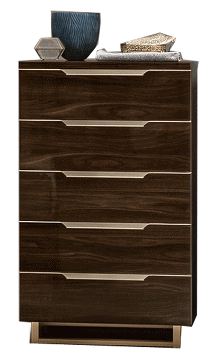 Complete Bedroom Setwith Walnut High Gloss Lacquer, Mat - 68 Inch