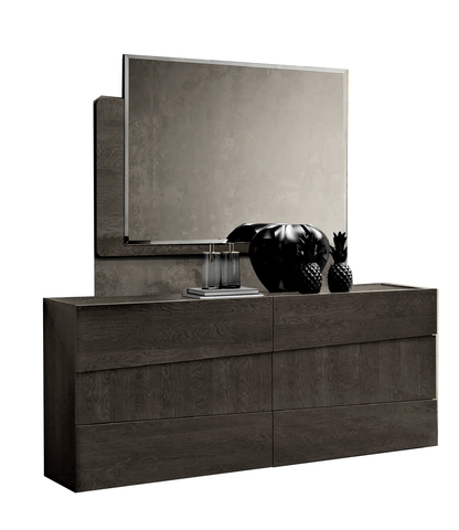 Modern Walnut Dresser with High-Gloss Finish