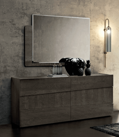Complete Bedroom Setwith Walnut High Gloss Lacquer - 66 Inch