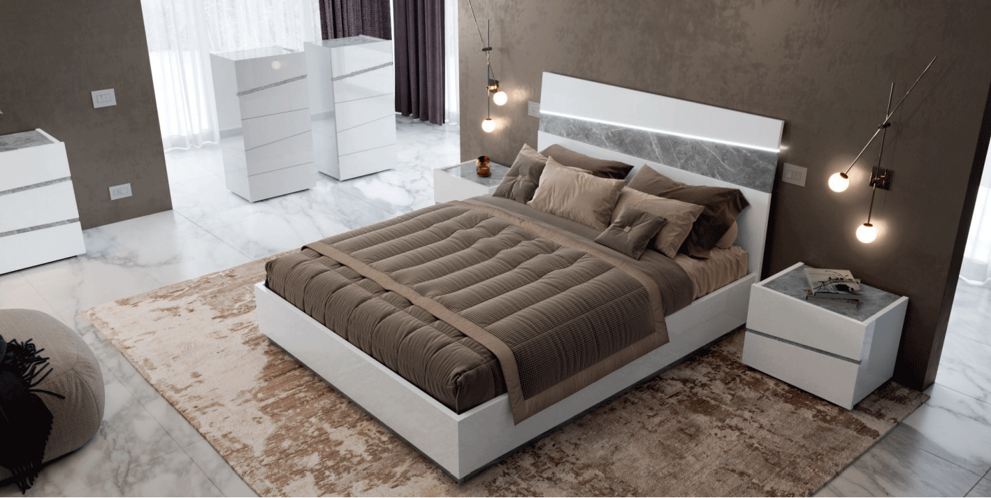 Modern White Chest with High-Gloss Finish (23" W)