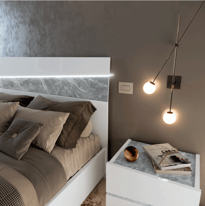 Complete Bedroom Setwith White High Gloss Lacquer