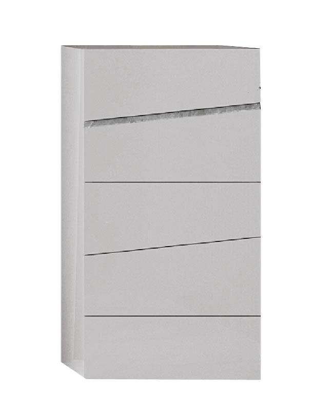 Modern White Chest with High-Gloss Finish (23" W)